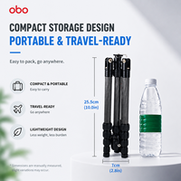 Trépied tactique portable OBO en fibre de carbone haute résistance, kit monopode avec anneau lumineux, support de caméra robuste pour studio et extérieur