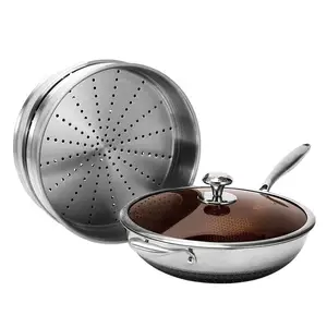 Nhà máy sang trọng Cookware sets chậu và Chảo Kitchen Ware 15 cái thép không gỉ Cooking Pot Set