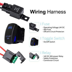 العالمي 12V LED قضيب مصابيح عملي الليزر الروك التبديل الأسلاك تسخير كيت 40A تتابع فيوز مجموعة ل سيارة شاحنة دراجة نارية هبوط السفينة - Product Image 4