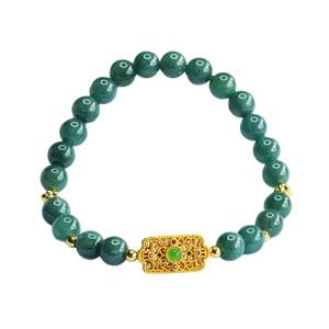 Браслет из натурального нефрита класса А, синий морской нефрит, модный и трендовый, новый стиль - Product Image 5