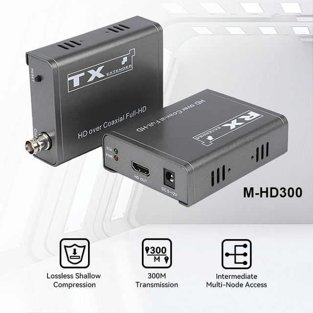 HDMI Extender Over Coax Cable Max 300M 1080P HDCP1.2 Lossless Audio Video Transmitter Receiver Coaxial AV Extension Kit