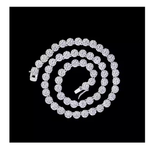 Collar de Diamantes Moissanite de Moda, Corte Esmeralda, Joyería Hip Hop, Alta Claridad, Lujo para Hombres y Mujeres - Product Image 1