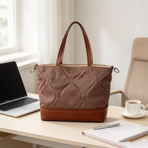 Sac fourre-tout vintage classique pour femmes, design à points ondulés, grand sac à main pour tous les jours - Product Image 4