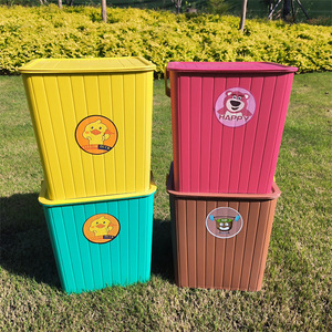 <b>Plastic</b> Bath Bucket <b>Stool</b> Mixed Colors With Lid For Kindergarten Home Bathroom Portable Laundry Storage Fishing Bucket - Product Image 1