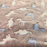 Flanelle polaire impression Offset dinosaure impression tissu Style Animal peignoir pyjamas polaire tissu jouets tissu chaussures