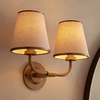 Lampe murale en lin Adria, double applique murale pour salle à manger, chambre à coucher, éclairage intérieur, lampe murale moderne, éclairage de luxe, décoration de la maison