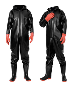 Vollständig Wasserdichte Brustwathosen für Herren und Damen PVC-Angeloveralls mit Stiefeln für Fischerei und Industriearbeiten in Wassernutzungsbereichen - Product Image 2