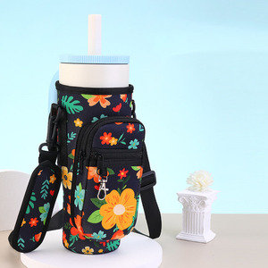 맞춤형 네오프렌 40온스 프린트 크로스바디 스트랩 스포츠 피트니스 물병 슬리브 레터 대용량 숄더 홀더 폰 키 - Product Image 5