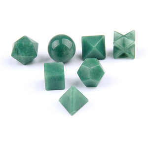 Juego de 7 piedras preciosas naturales, Aventurina verde, Geometría Sagrada, sólido platónico - Product Image 4