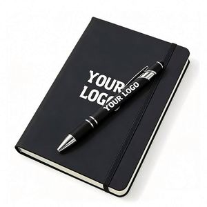 Carnet en cuir PU A5 personnalisé avec bande élastique, carnet en cuir PU avec logo - Product Image 1