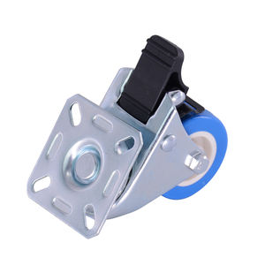 MW 3 Zoll obere Platte drehbar Doppel rad blau PVC Zwillinge Lenkrad mit Bremst isch rad - Product Image 6