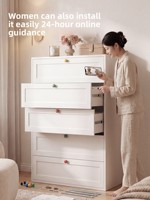 Commode à 5 tiroirs multicouche en métal de luxe léger, unité de rangement verticale pour chambre, commode en fer écologique, organisateur latéral de vêtements