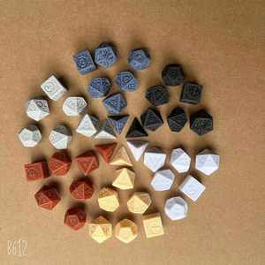 Juego de Dados Poliédricos de Acrílico Personalizados con Patrones Retro para Juegos de Rol, 7 Piezas, Venta al Por Mayor - Product Image 1