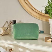 Trousse de maquillage tendance en velours côtelé à paillettes Cadeau promotionnel OEM ODM Pochette cosmétique en velours côtelé avec logo personnalisé