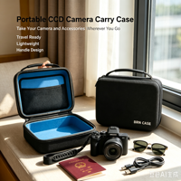 Étui de voyage personnalisé en EVA pour appareil photo, grand étui pour accessoires numériques, étui rigide portable pour appareil photo numérique CCD