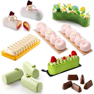 Long Silicone Cake Mold 6 Cavity Or 8 Cavity For Caterpillar Honeycomb Chocolate Mousse Cake Commercial Use Dishwasher Safe - Product Image 1