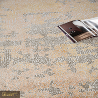 Tapis persan haut de gamme LandScopeTech 1200 Reed Baroque Abstrait, tapis tissé Wilton, lustre de soie, support en coton, tapis de designer
