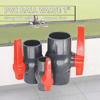 Vanne à boisseau sphérique manuelle en PVC avec filetage femelle 1/2, 3/4, 1 pouce pour le contrôle du débit d'eau, basse pression, température normale, garantie 1 an, compacte