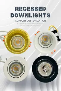 高品質の防眩ダイカストアルミニウム調光LED埋め込み式天井スポットライトCOBMr16埋め込み式ダウンライトゴールドルームLEDライト