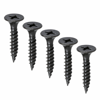 Vis autoperceuse pour cloisons sèches C1022A en acier au carbone gris, classe 4.8 6.8, tête trompette, filetage fin, oxyde noir, zinguée