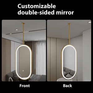 <span class=keywords><strong>Espejo</strong></span> de Baño Ovalado <span class=keywords><strong>con</strong></span> Iluminación LED de Doble Cara <span class=keywords><strong>para</strong></span> Hogar, Hotel, Barbería o Baños de Alojamientos, Hierro, Otros - Product Image 3