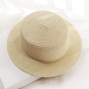 Chapeau de soleil de couleur unie pour femmes, casquette de Style coréen, chapeau de paille à la mode, casquettes de voyage de plage de mer, nouvelle collection été <span class=keywords><strong>2022</strong></span> - Product Image 6