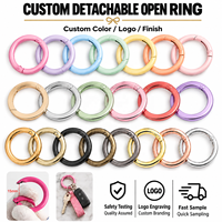 Anneaux de connexion plats colorés en métal durable avec ressort de déclenchement, mousquetons à clip, porte-clés, anneaux à ressort dorés pour sacs à dos et sacs à main