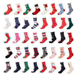 Chaussettes de maison épaisses doublées polaire, écologiques, antibactériennes, en Spandex/Nylon/Coton pour femme, avec revers, automne-hiver - Product Image 1