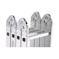 Échelle combinée multifonction pliable en aluminium 4x3 marches de 3,66 m (12 pieds) de qualité supérieure, conforme à la norme EN 131, pour supermarchés et escaliers