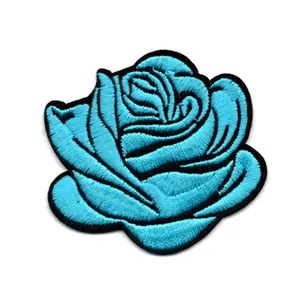 Applique bordir bunga kustom, Logo huruf Chenille Patch bordir besi pada Patch kustom