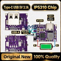Type-C USB 5V 3.1A Boost Converter Step-Up Power Module, IP5310, Mobile Power Bank Accessories with Switch LED Indicator IP5310