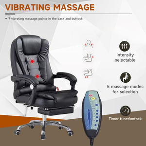 Silla de Oficina Ejecutiva de Lujo de Cuero PU de Alta Calidad con Reposapiés, Mueble Moderno Ergonómico para Jefe con Masaje - Product Image 6