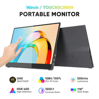 Monitor Portátil SIBOLAN de 14 Pulgadas 4K IPS LCD Táctil con DCI-P3, Diseño Ultra Delgado de Aleación de Aluminio al 100%, Alimentado por USB-C