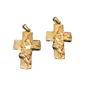 Colgante SH99 Hip Hops con Rostro de Jesús, Chapado en Oro de 18K, Joyería Cristiana de Acero Inoxidable, Cruz <span class=keywords><strong>Punk</strong></span> para Regalo - Product Image 1