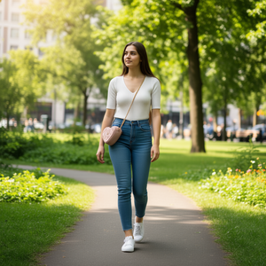 Bolso de Pecho para Mujer Ayana de Fashions, Diseño Acolchado en Forma de Corazón, Correa de Cadena, Bolsa de Maquillaje de Microfibra y Cuero Sintético - Product Image 2