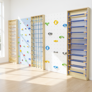 Mur d'escalade en bois éducatif pour enfants, filet d'escalade intérieur pour bébés, structure de rocher pour la maison, équipement de fitness pour l'intégration sensorielle - Product Image 6