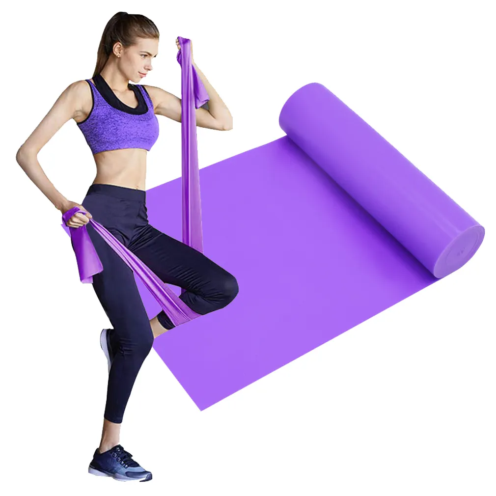 lila TPE-Material Trainingsband Krafttraining Yoga-Pilates-Elastische Widerstandsbänder für den Heimtraining Fitnessstudio-Workout