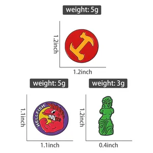 Badge de film comique HELLF FISH, épingles en émail personnalisées, broches en forme de statue artistique du symbole des tailleurs de pierres, badge pour sac à dos et revers, cadeau de bijoux amusant - Product Image 2