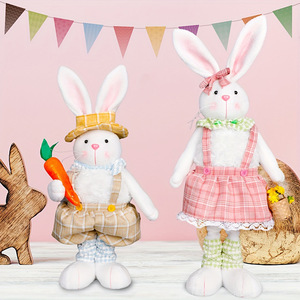 Easter Bunny Plush Decoration Standing Rabbit Doll Spring Holiday Home Table Festival Display Wholesale Party Supplies - Product Image 5
