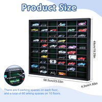 Vitrina de Pared Moderna y Ecológica de Madera para Autos a Escala 1:64, Organizador de Almacenamiento con 60 Ranuras, Acrílico, para Hot Wheels