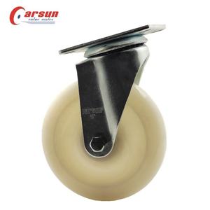 Medium Industrial <b>Trolley</b> Caster 5 Inch White Nylon <b>Wheel</b> Swivel Plate Casters with Ball Bearing OEM Customizable - Product Image 1