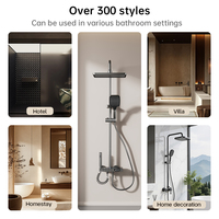Ensemble de robinetterie de douche à effet pluie 847, mural, avec affichage numérique LED et 4 fonctions, design touches de piano, très tendance, pour projets de salle de bain à domicile