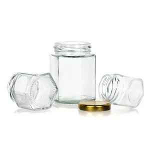 Custom Label 120 Ml 240 Ml 300 Ml Canning Food Honey Jars Glass Jar With Metal Lid