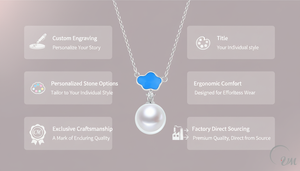 Collier de perles de nuage bleu Alice série CHIC chaîne de brins de style classique en or blanc 18 carats - Product Image 4