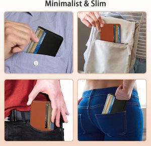 New biểu tượng tùy chỉnh PU da ID chủ thẻ tín dụng <span class=keywords><strong>RFID</strong></span> Chống từ chủ thẻ kinh doanh Ví - Product Image 6