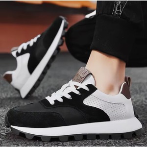 Calzado Deportivo Informal de Lona Sólida Transpirable de Alta Calidad con Forro de Cuero Genuino Antideslizante para Hombre - Product Image 3