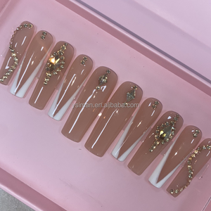 <span class=keywords><strong>Uñas</strong></span> Postizas <span class=keywords><strong>de</strong></span> <span class=keywords><strong>Navidad</strong></span> con Diseño <span class=keywords><strong>de</strong></span> Moda, Personalizadas, Ovaladas Medianas, Francesas Negras con Mariposas Blancas, <span class=keywords><strong>Uñas</strong></span> Acrílicas ABS - Product Image 4