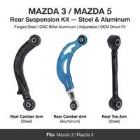 Kit de bras de suspension réglables pour réglage de la camber et de la toe, en acier forgé avec bagues en aluminium, pour Mazda 3 5, vente en gros directe usine