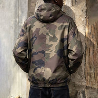 Veste coupe-vent légère en polyester camouflage personnalisée pour homme, à capuche, zippée, pour l'extérieur, imprimée, style streetwear