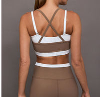 Soutien-gorge de sport personnalisé avec logo, style yoga, double couche contrastée
